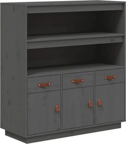 vidaXL szürke tömör fenyőfa magasszekrény 100 x 40 x 108,5 cm