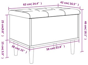 betonszürke szerelt fa tárolópad 62x42x46 cm