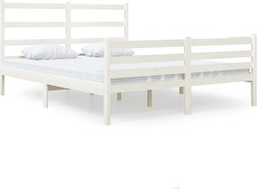 vidaXL Small Double fehér tömör fenyőfa ágykeret 120 x 190 cm