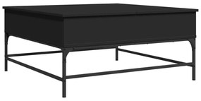fekete szerelt fa és fém dohányzóasztal 95 x 95 x 45 cm