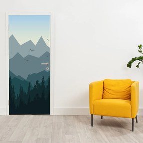 Fotótapéta ajtóra - Hegyek grafikus szemmel (95x205cm)