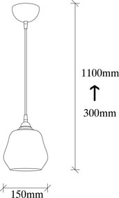 Gold 030 arany-fekete fém és üveg függőlámpa, Ø15 cm
