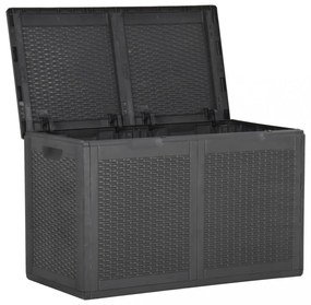 fekete PP rattan kerti tárolóláda 180 L