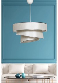 Krémszínű-ezüstszínű függőlámpa textil búrával ø 40 cm Couper – Opviq lights