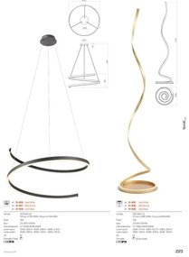 Redo 01-4282 - LED dimmelhető állólámpa SCROLL LED/30W/230V arany