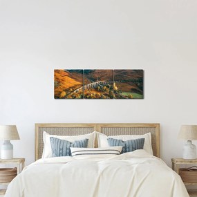 Híd képe a skót völgyben (órával) (90x30 cm)