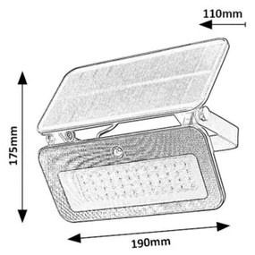 Rabalux 77160-LED napelemes reflektor érzékelővel LED/8W/3,7V IP65