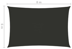 antracitszürke téglalap alakú oxford-szövet napvitorla 6 x 8 m