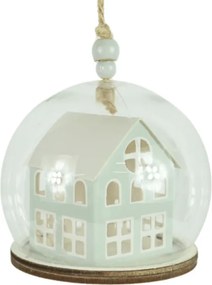 Karácsonyi dísz TINNY HOUSE 8 cm, világoszöld