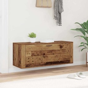 Cipőszekrény polcokkal ajtóval Régi fa 100 x 35 x 38 cm Faanyag