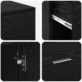 Sarok íróasztal Fekete tölgy 102x88x75 cm Forgácslap