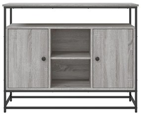 szürke sonoma színű szerelt fa tálalószekrény 100 x 35 x 80 cm