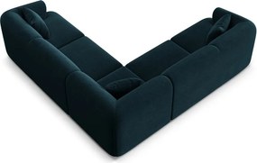 Petróleum színű bársony sarokkanapé Campi – Cosmopolitan Design