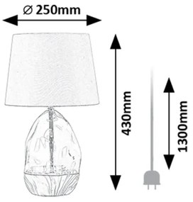 Rabalux 74228 - Asztali lámpa APOLONIA 1xE27/40W/230V szürke