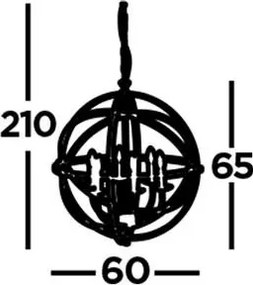 Függeszték Fekete ORBIT SEARCHLIGHT 2476-6BK