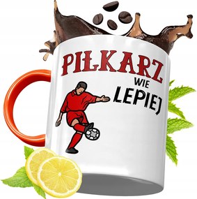 Narancssárga Bögre Labdarúgóknak Ajándék fényképes nyomtatással