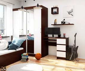 PC asztal Benicio (wenge + fehér) (J). Akció -13%. 1069030