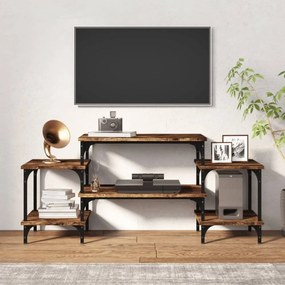 füstös tölgy színű szerelt fa TV-szekrény 117x35x52 cm