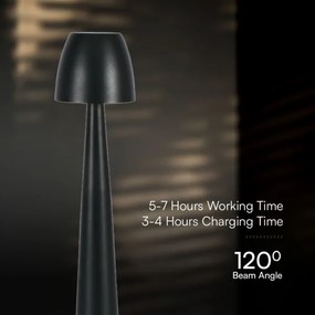 LED Dimmelhető újratölthető érintőképernyős asztali lámpa LED/3W/5V 3000-6000K fekete