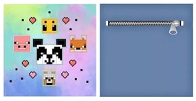 Minecraft Animals párna, díszpárna levehető huzattal 35x35 cm Velúr