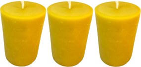 3 X Dekorációs Gyertya öntött természetes méhviasz Henger 16 cm 3x 480g