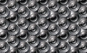Fotótapéta Gömbök Oszlopok Metál Monokróm Vinyl 254x184 Absztrakt +ragasztó