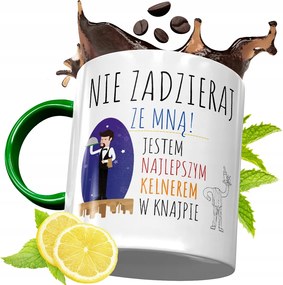 Zöld Bögre Pincérnek Pincérnőnek Ajándék fényképes nyomattal