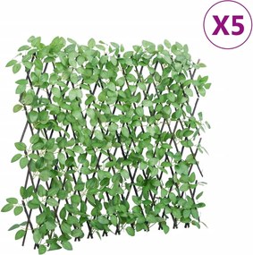 vidaXL 5 db zöld bővíthető műborostyánrács 180 x 65 cm