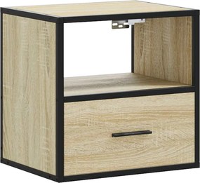 vidaXL sonoma tölgy színű falra szerelhető éjjeliszekrény 40x31x39,5cm