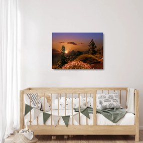 Természet képe naplementekor (üvegen) (70x50 cm)