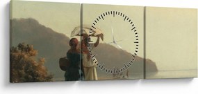 Kép - Camille Pissarro, Two Women Chatting by the Sea, St. Thomas, reprodukciók (órával) (90x30 cm)