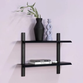 Fekete többszintes fém fali polc 60 cm Hola – Spinder Design