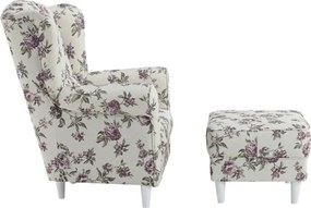 füles fotel puffal, szövet rose 18, ASTRID