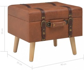 sárgásbarna műbőr tárolóülőke 40 cm