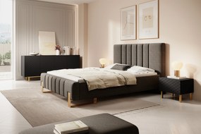 Scalia II 50 1SZ éjjeliszekrény szett 2 db - matt fekete / arany lábakkal