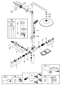 GROHE 26403001 - Zuhanyrendszer VITALIO JOY 260 450 mm fényes króm