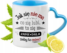 Vicces Kék Bögre Szív Alakú Füllel Ajándék