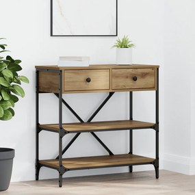 Konzol Asztal Kézműves tölgy 75x34,5x75 cm Mérnökfa