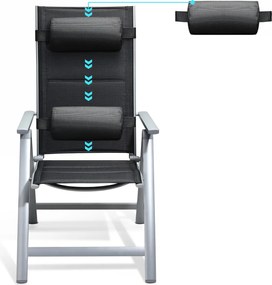 Deuba 2 darabos Premium alumínium fotel szett - ezüst