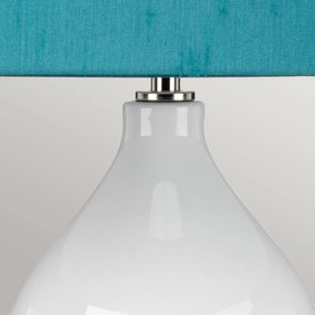 Elstead glamour klasszikus asztali lámpa isla polírozott nikkel türkiz elsisla-pn-tl-teal