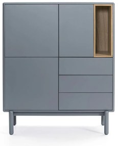 Kék-szürke magas komód 100x120 cm Corvo – Teulat