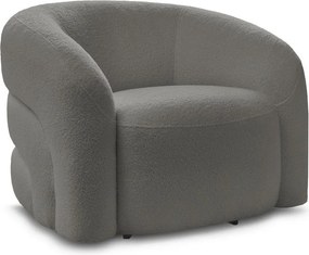 Szürke forgó buklé fotel Elina – Bobochic Paris