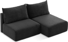 Fekete kinyitható-tárolóhelyes sarokkanapé (jobb oldali) Kalena – Makamii