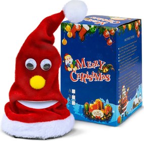 Éneklő Télapó Sapka zenével Nagy 20 cm Játszik Énekel Ajándék