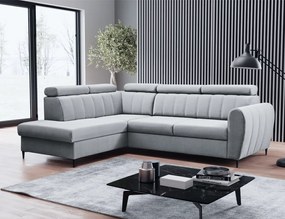 Kinyitható ülőgarnitúra, világosszürke, balos, KORIO L