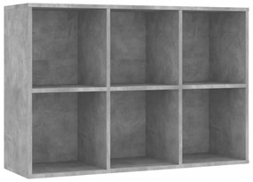betonszürke szerelt fa könyv-/tálalószekrény 66x30x98 cm