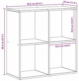 Könyvespolc Musta tammi 69.5 x 29 x 69.5 cm Faanyag
