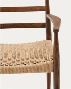 Barna-natúr színű tölgyfa étkezőszék szett 2 db-os Analy – Kave Home