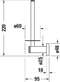 Duravit 99151000 - D-CODE WC-papírtartó, fényes króm