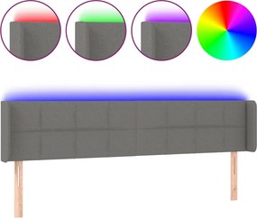 vidaXL sötétszürke szövet LED-es fejtámla 183 x 16 x 78/88 cm